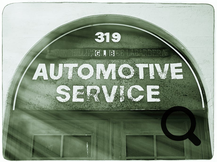Automotive service sign treated with the Alien Skin Photo Bundle, example 2