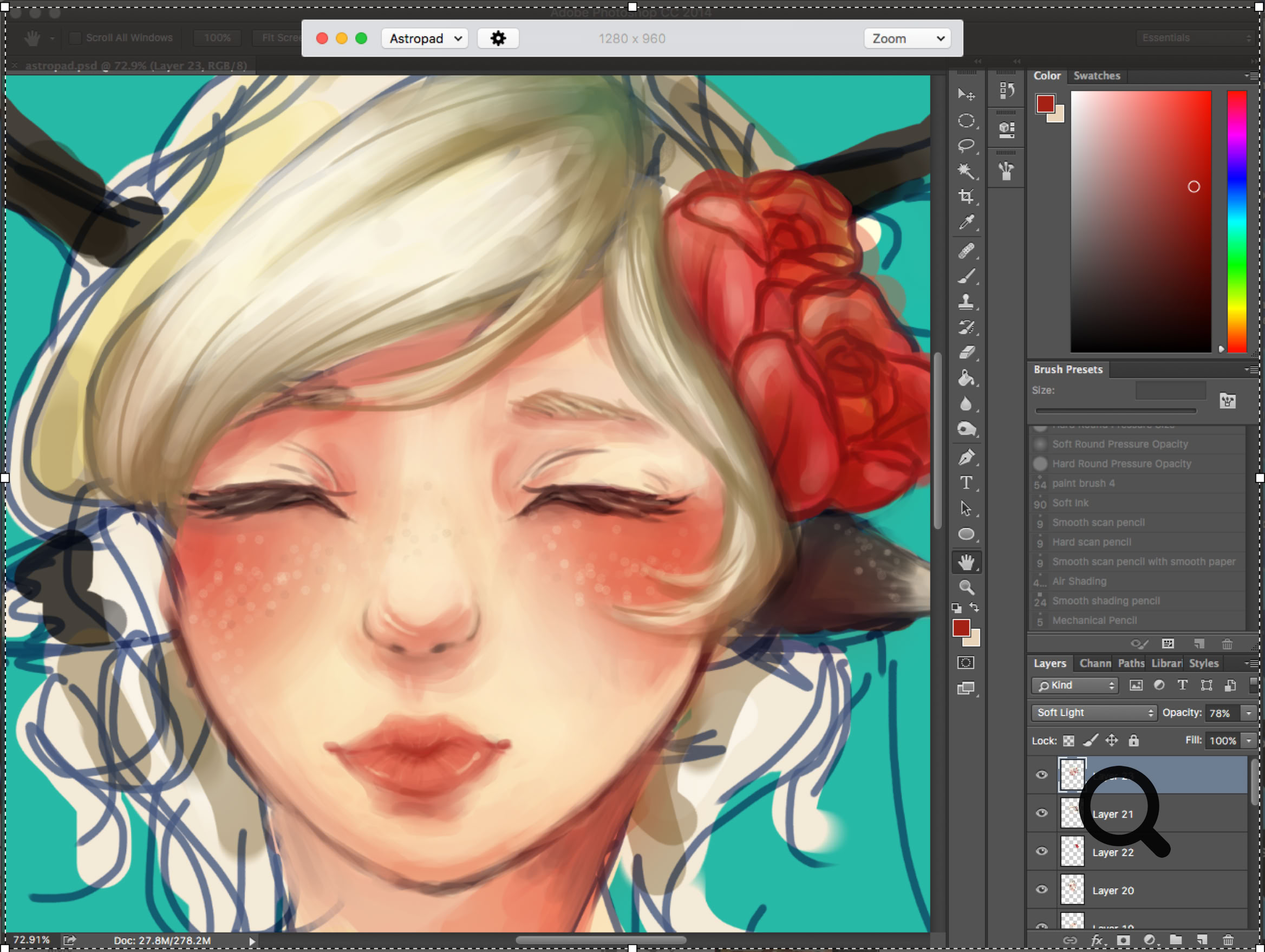 Astropad screenshot showing art results