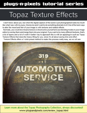 PDf tutorial covering the functionality of the Topaz Texture Effects Photoshop plug-in