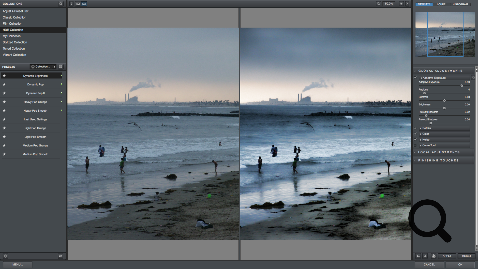 Topaz Photography Collection screenshot, split screen